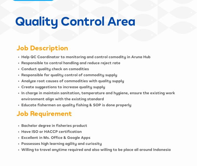 Lowongan Pekerjaan Quality Control Area PT Aruna