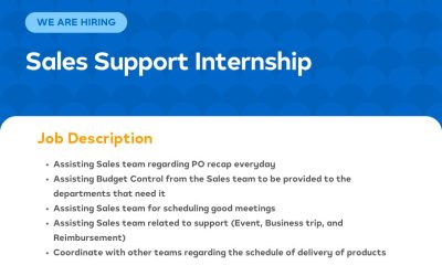 Lowongan Pekerjaan Sales Support Internship PT Aruna