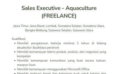 Job vacancy for Fisheries Bachelor (Sales Executive Aquaculture – PT Tequisa Indonesia)